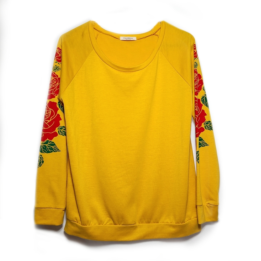 Womens Promesa Shirt With flowers down arms